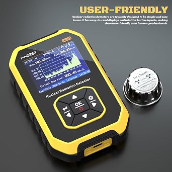 Geiger Counter, FNIRSI GC01 Radiation Detector,Ray -Ray X-ray Radiation Dosimeter, Gamma Beta Tester, Rechargeable Radiation Meter for Marble Food Metal Radiation Detector with LCD Screen, 5 Units