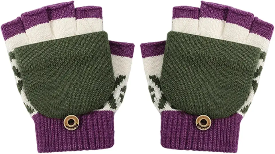 Kid Gloves Warm Stretch Knit Half Finger Design