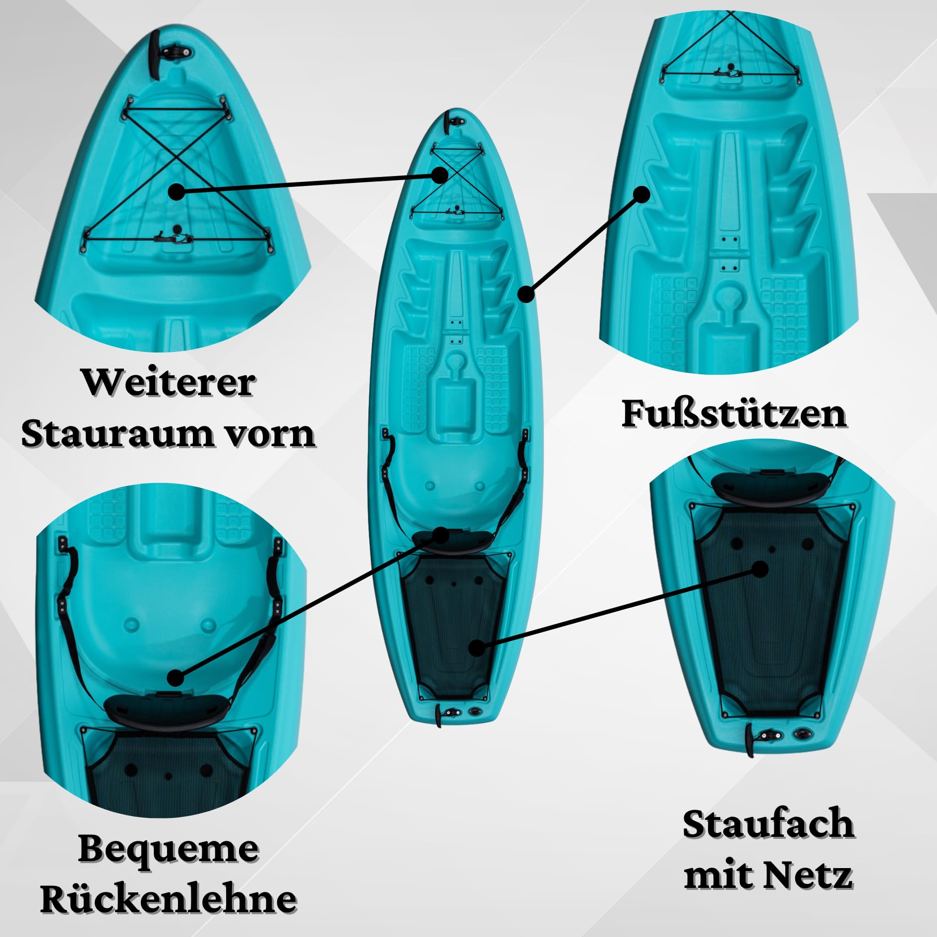 Kajak Reef Galaxy Kayaks Sit on Top günstiges Einsteigerkajak inklusive Paddel