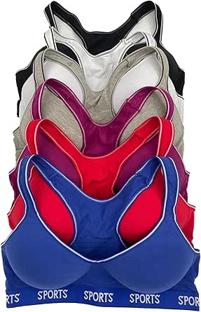 Women Bras 6 Pack of No Wire Free Bra A Cup B Cup C Cup (36C) at Amazon