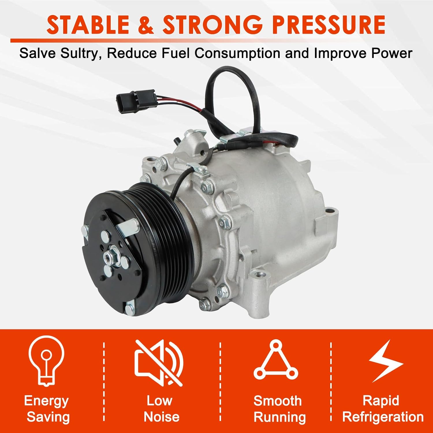 AC Compressor CO 4918AC Air Conditioning Compressor Replacement for 2006-2011 Honda Civic 1.8L