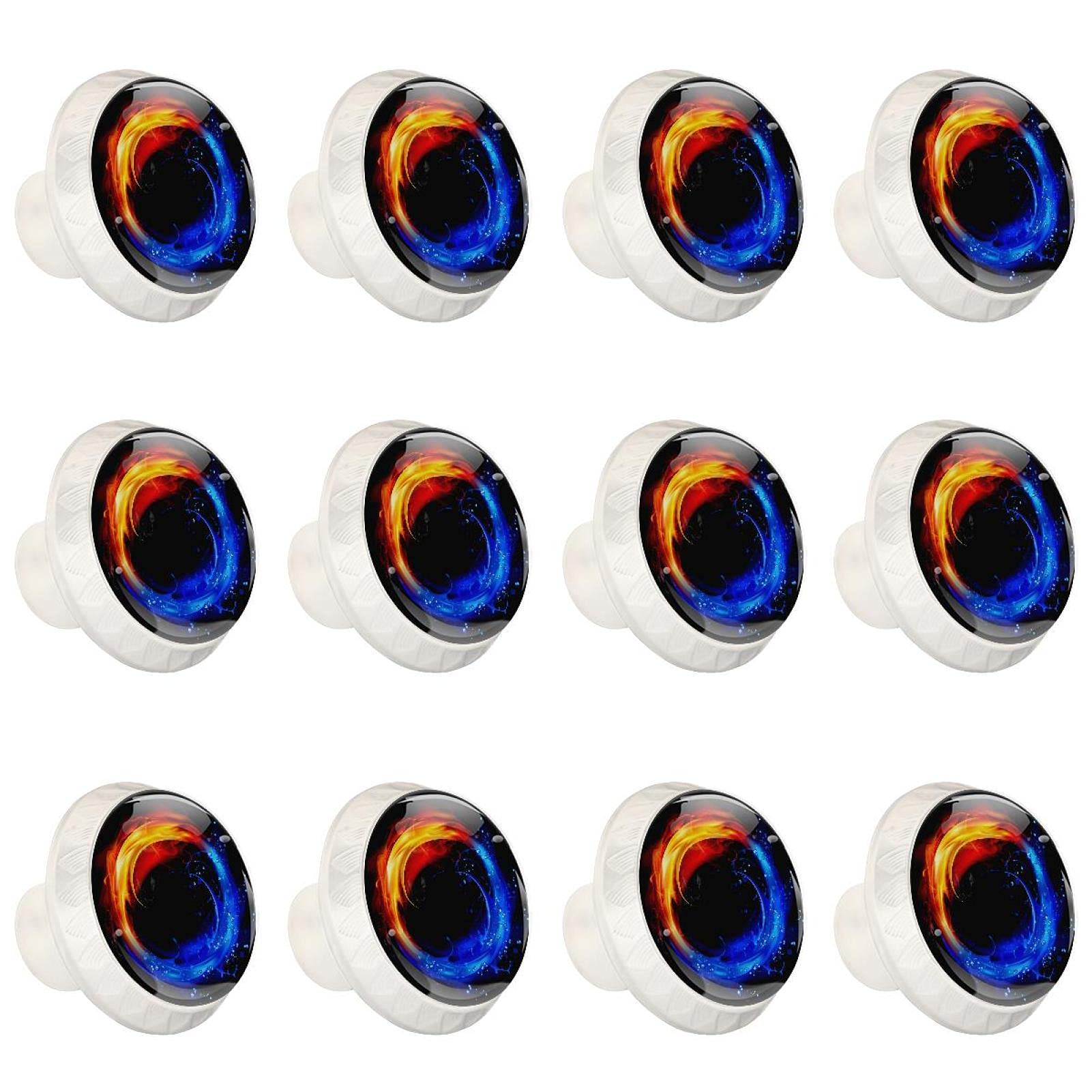 Boutons pour armoire de cuisine lot de 12 boutons de meuble ronds yin yang style rétro