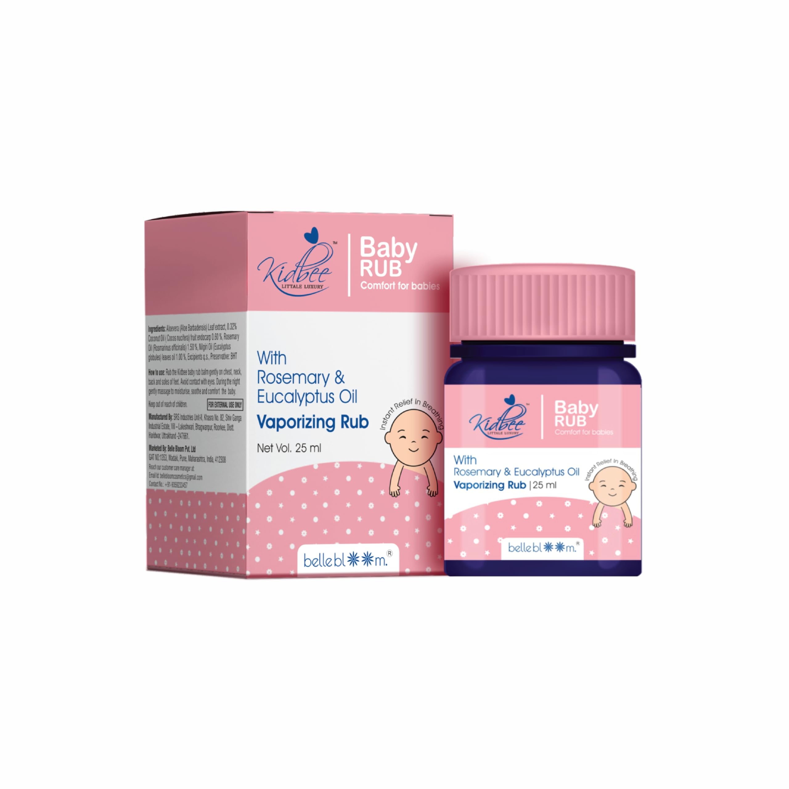 Kidbee Baby Rub with Rosemary and Eucalyptus Oil, Vaporizing Rub for Infants, 25 ml-image-28