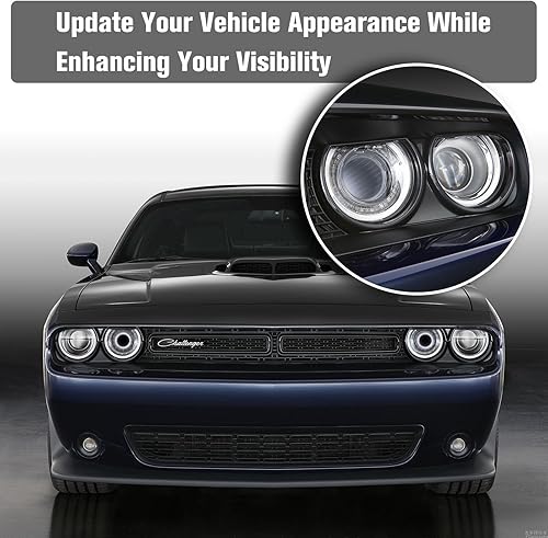 Miniatura 8 de LitMiRaCle Dodge Challenger - Bombillas para faros delanteros, conjunto de faros LED compatible con Dodge Challenger 2015-2020, Plug and Play, luces