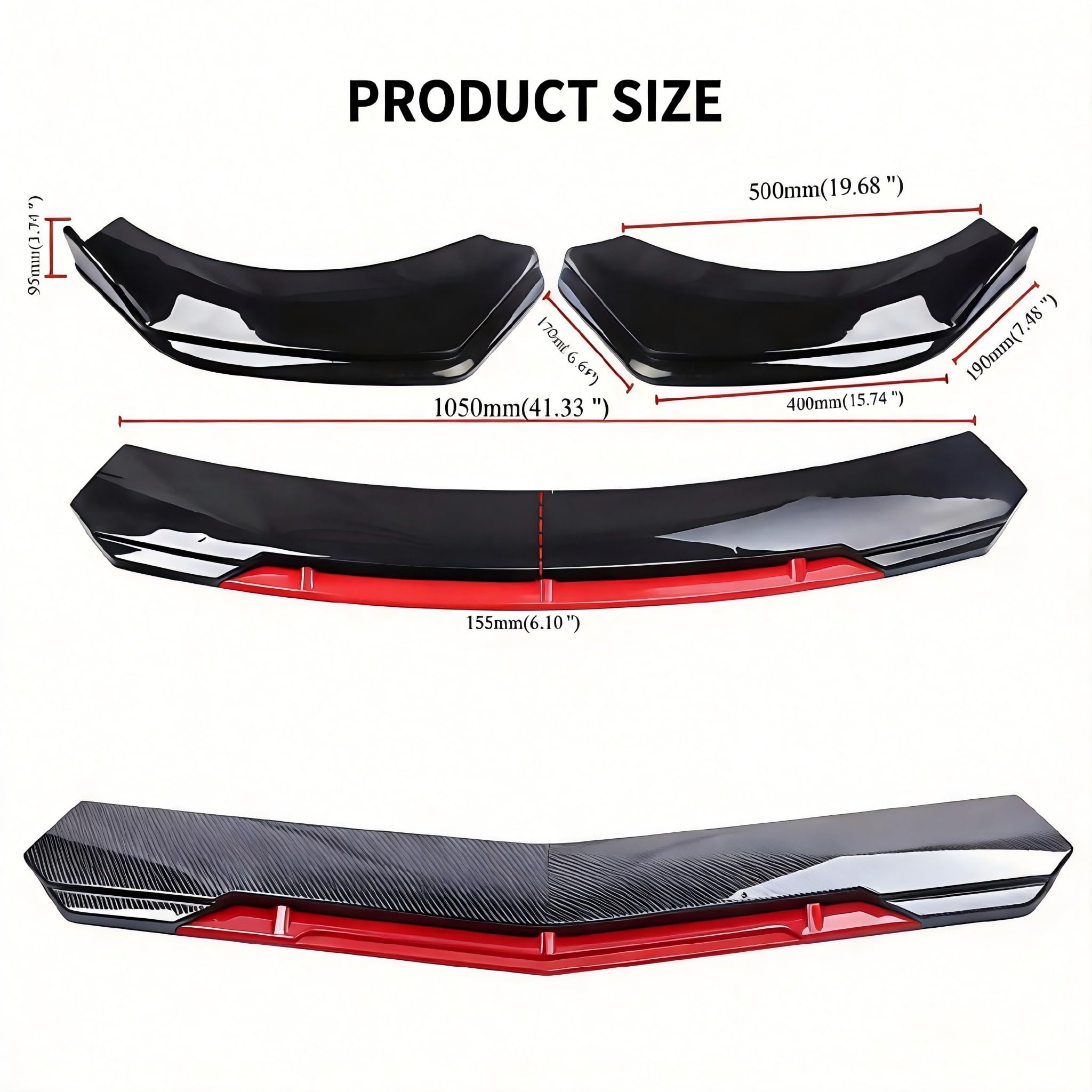 Spoiler Anteriore per Opel Meriva (2003-2017) Aero Body Kit Performance Tuning Protezione Paraurti Sport Styling Auto Ricambio Accessorio Esterno, Glossy Black