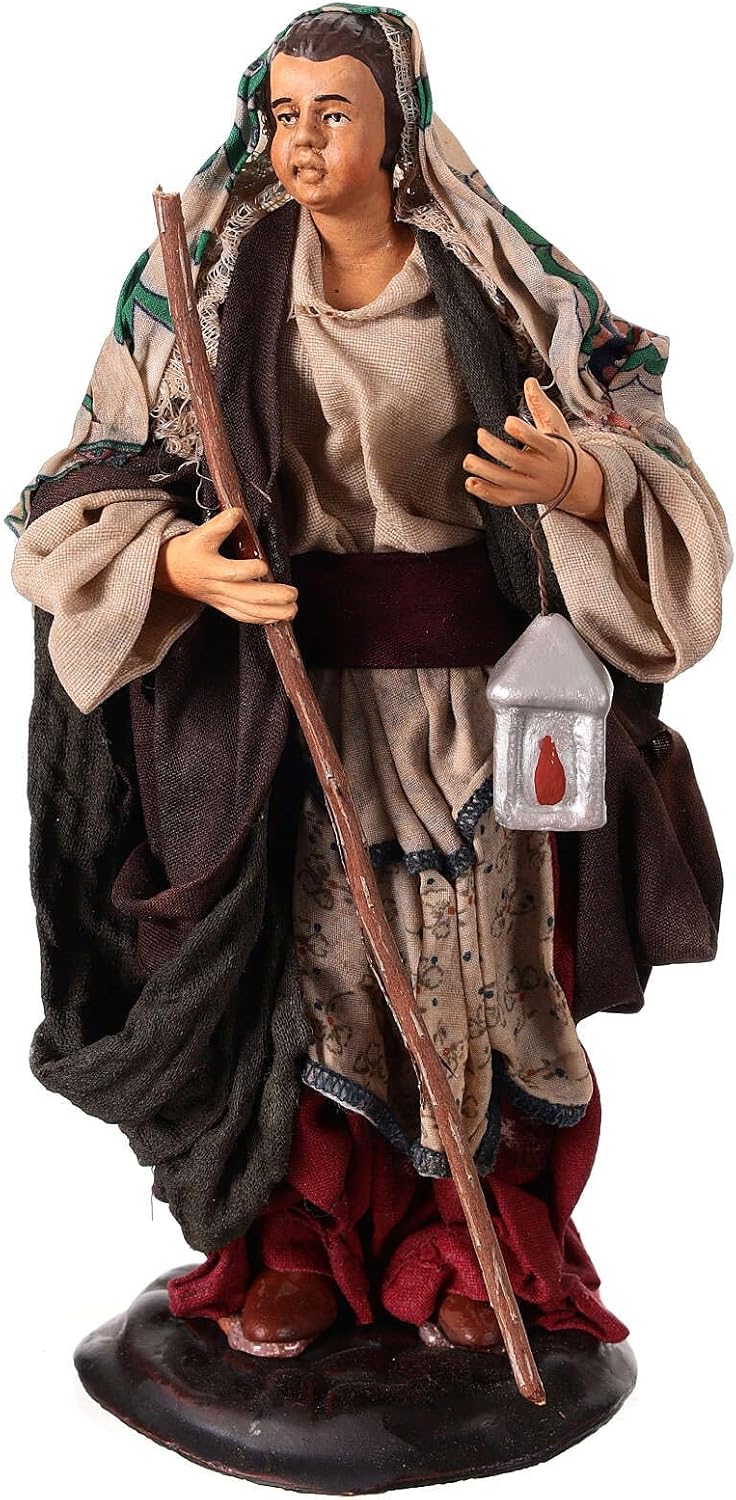 Holyart Neapolitan Nativity Figurine, Woman with Lantern 18cm