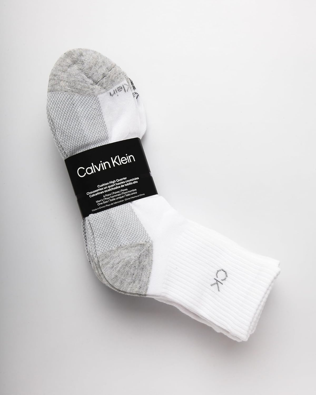 Calvin Klein Mens Quarter Socks - 6 Pack Performance Cushioned High Quarter Cut Athletic Socks for Men With Arch Support - Image 2