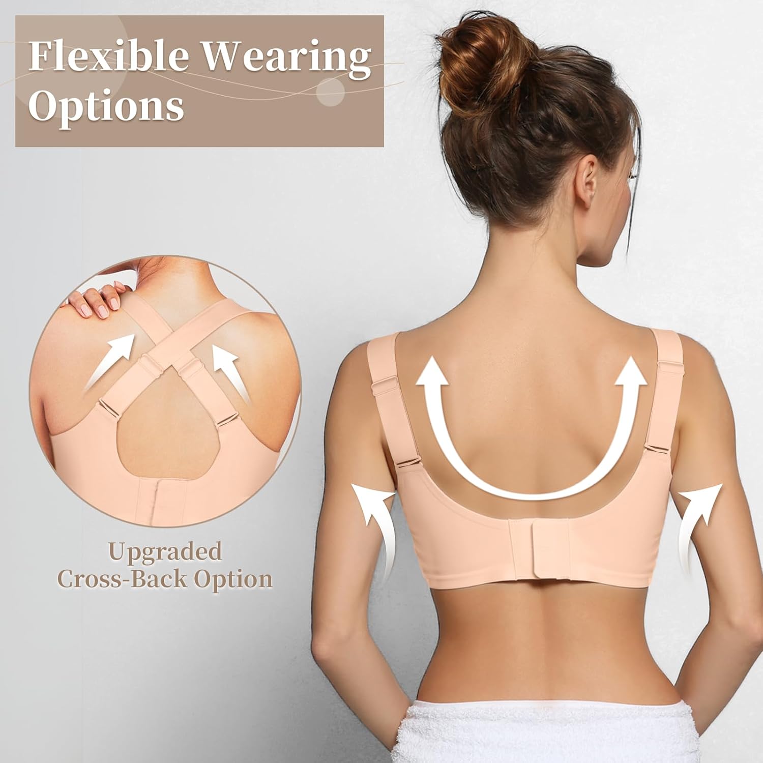 DODOKIE Bras for Women no Underwire, Supportive Seamless Bralette with Adjustable Wide Straps-Full Coverage Wireless Push Up - Image 4