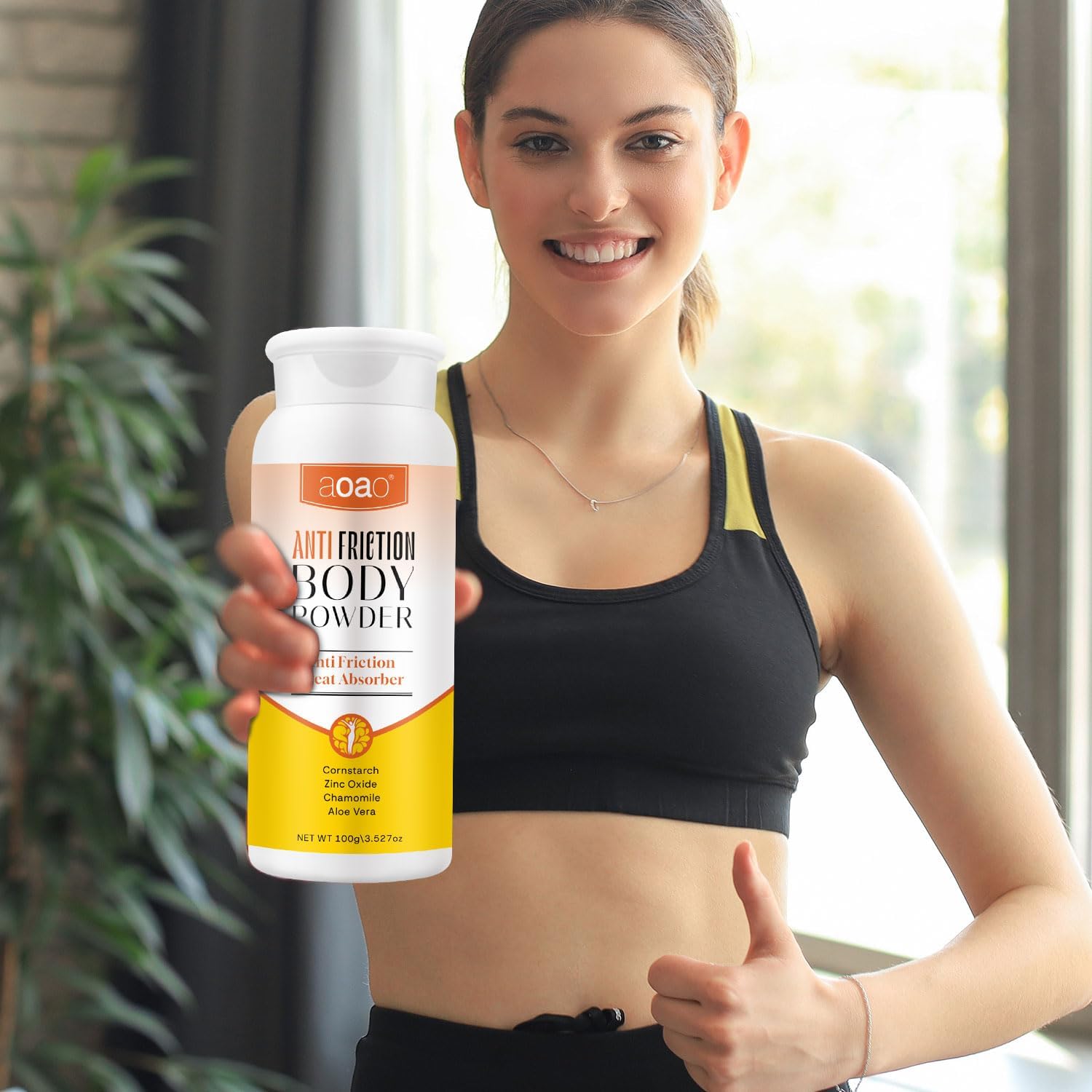 Women's Dry Body Powder, Anti-Friction Dusting Powder, Talc-Free, Sweat Absorbs & Chafe-Free Between Legs During Exercise or Walking, Delivers All-Day Comfort & Smooth Skin, Pleasant Scent (orange-2p)