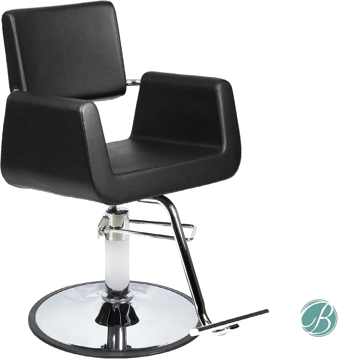 Berkeley Beauty Salon Styling Chair ARON Black (A12) Square Wide Width Styling Chair Beauty Salon Furniture & Equipment