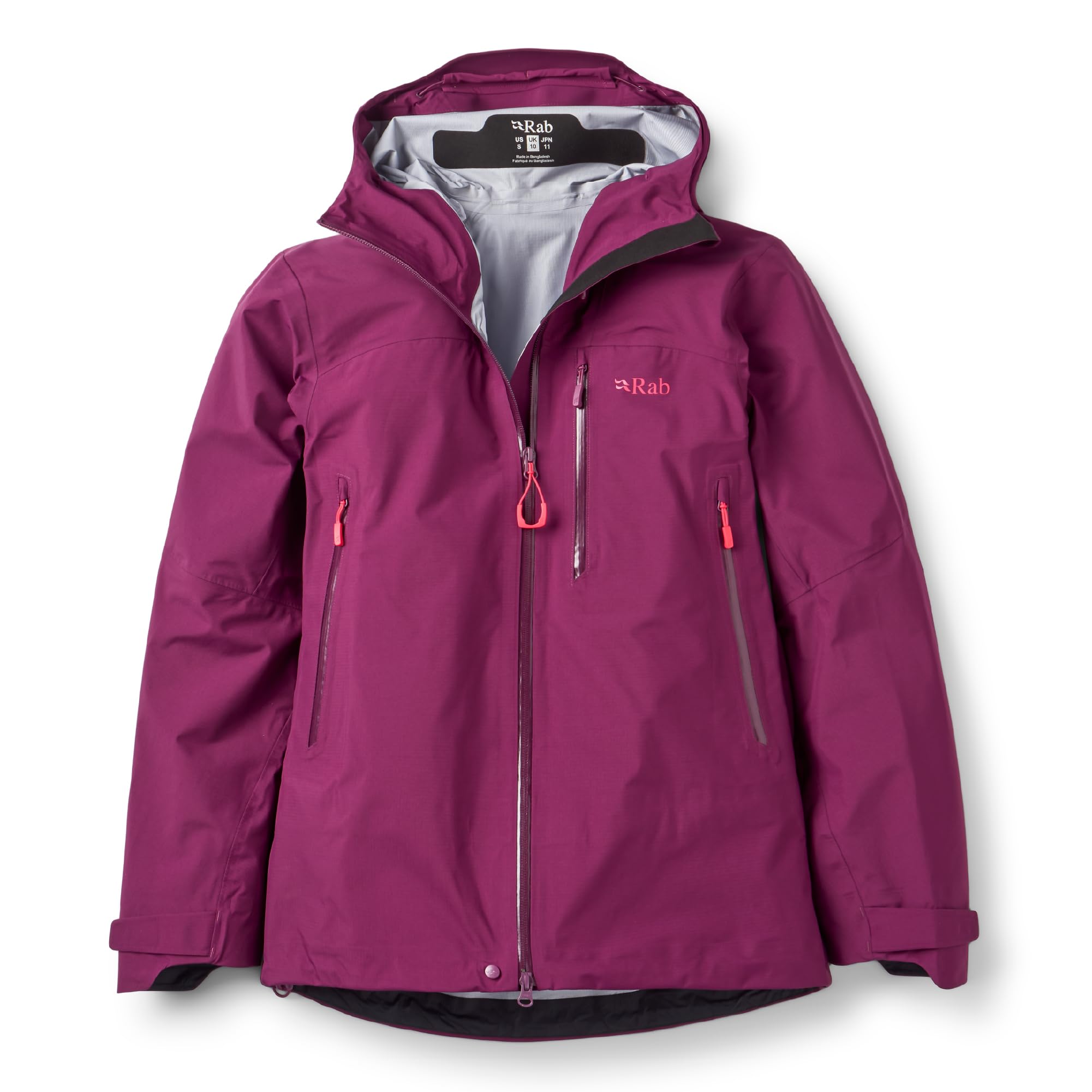 Rab Women's Firewall Mountain Jacket - Lightweight Waterproof Hooded Coat for Climbing & Hiking - Mulberry - 8