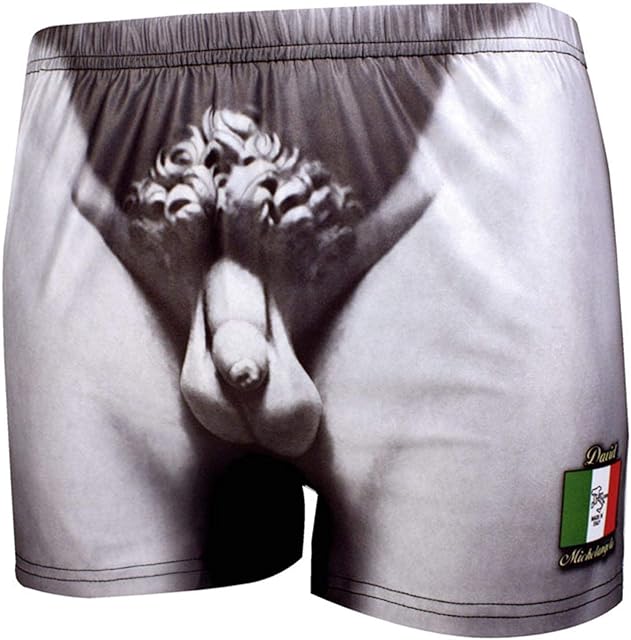 Close Up Michelangelo boxer shorts in sculptor's look Stone Grey