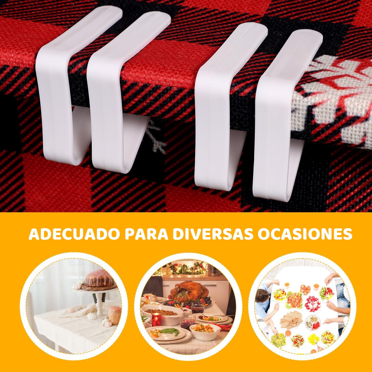 Ichigo Ichie 100 Piezas Pinzas para Sujeta Manteles de Mesa Exterior, Clips para Sujetar de Mantel de Mesa, Pinza Sujeción Mantel, Ideal para Cumpleaños, Fiestas, Picnics, Bodas y Buffets, Blanco