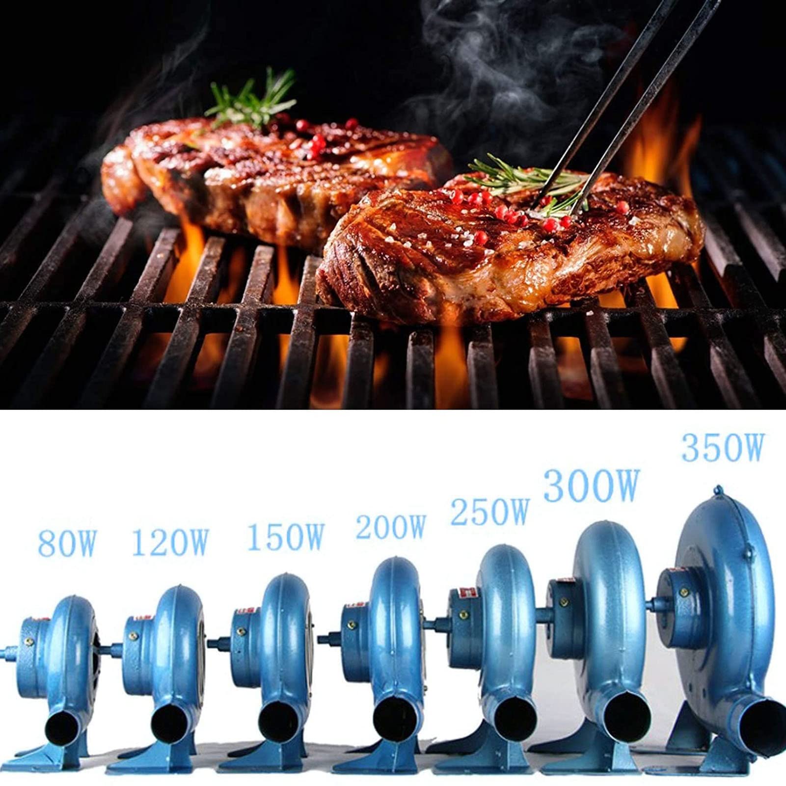 Handkurbel Schmied Schmiede Gebläse – Outdoor Grillgebläse, Zentrifugalgrill Gebläse, Handkurbel Werkzeug, Manuelles Grillluftgebläse, 80W Bis 350W Gebläse (Size : 350w)