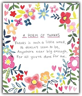 Thank You Card, A Poem Of Thanks Card, Thank You Greeting Card, Perfect, Greetings Card, Female Greetings Card, Thank You Cards, Thank You Greetings Cards