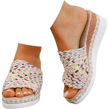 Wedge Sandals for Women 2026 Dressy Summer Arch Support Ethnic Flip Flops Slip On Espadrilles Platform Wedges Heels Sandals Flat Sandals Comfortable Casual Boho Walking Vacation Shoes Beach Slippers