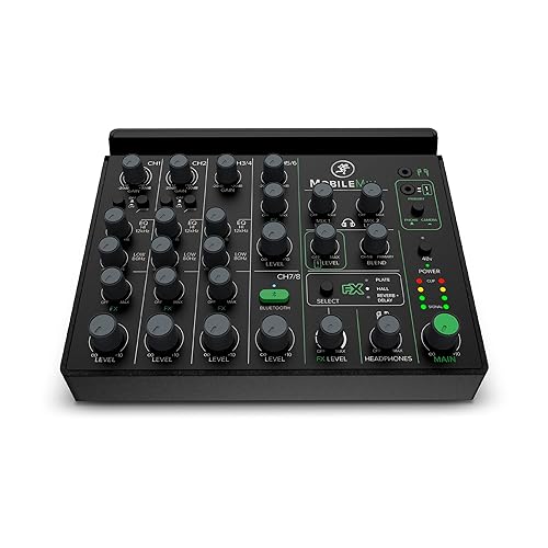 Mackie MobileMix 8-Channel USB-Powerable Mixer for Streaming and Recording with Smartphones and DSLR Cameras, Live Streaming with Instruments, Microphones, Bluetooth