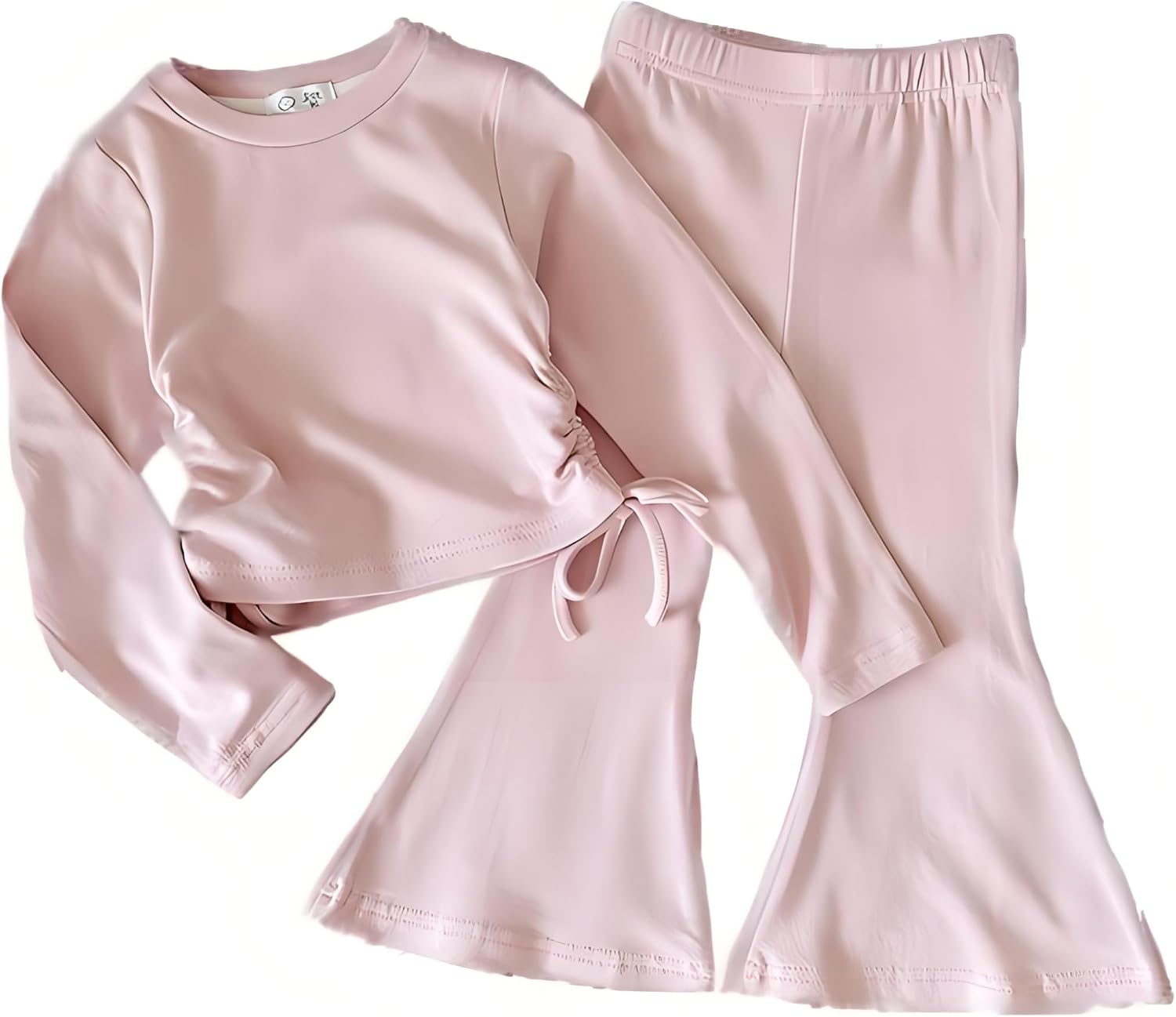 Kidinix Toddler Girls Clothes Kids 2 Piece Outfits Long Sleeve Top & Bell Bottom Pants Cute Girl Fall Winter Clothing Set