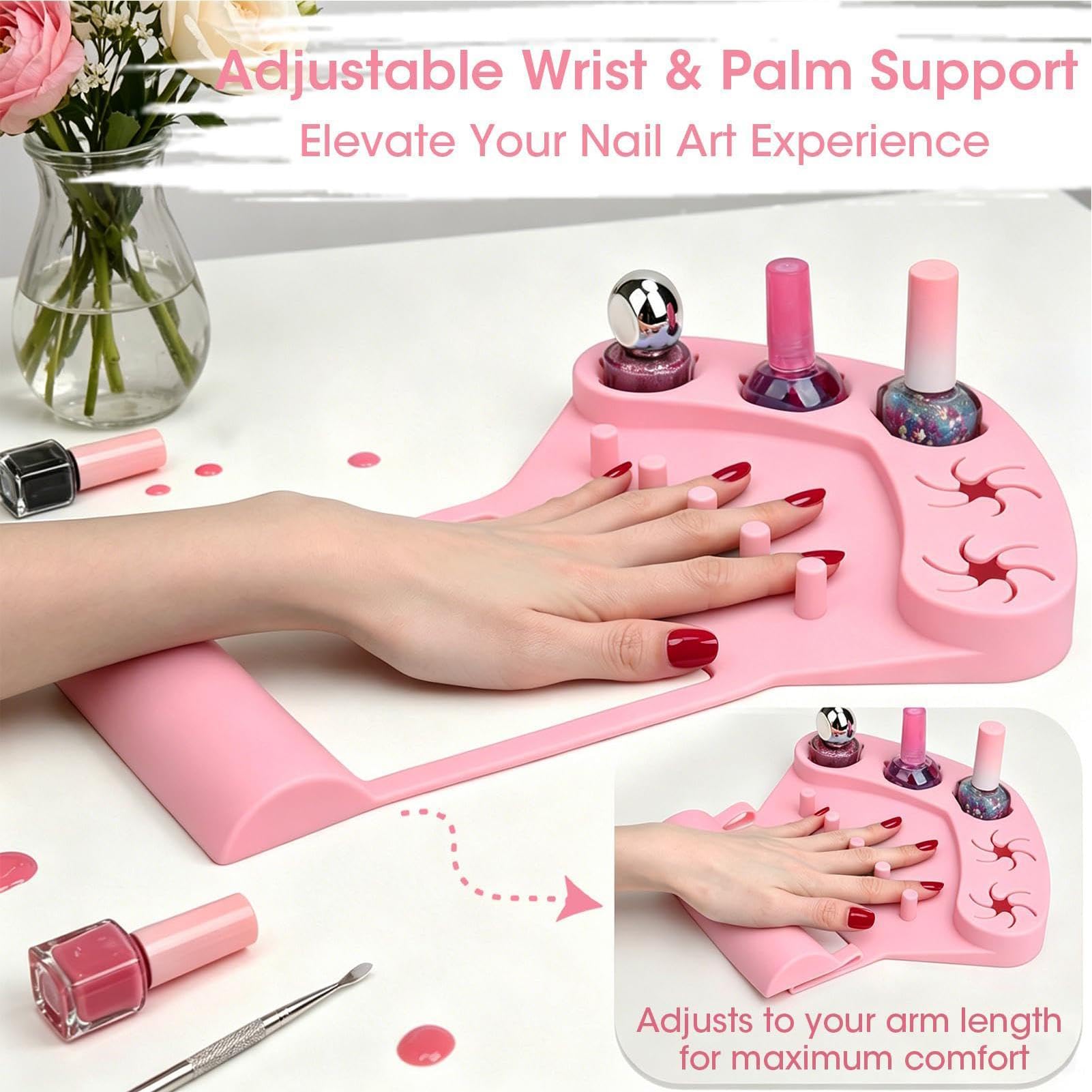 Podpórka pod rękę dla manicure i pedicure Silikonowy rozdzielacz palców i | Podpórka na zdobienie paznokci Do Dekoracji Praktyki Manicure Pedicure Akcesoria Salon Dom Stół Artystyczny