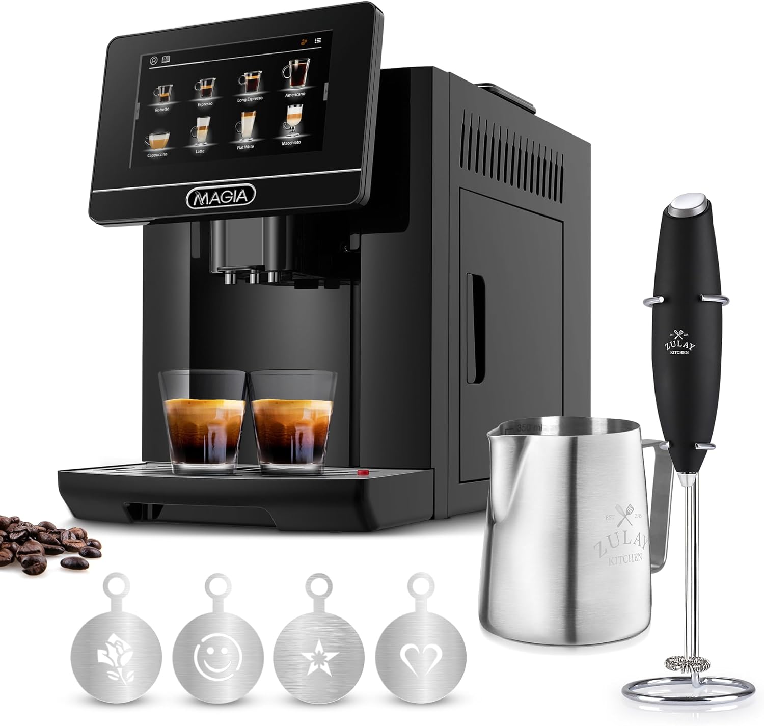 Zulay Milk Frother Complete Set Coffee Gift & Magia Super