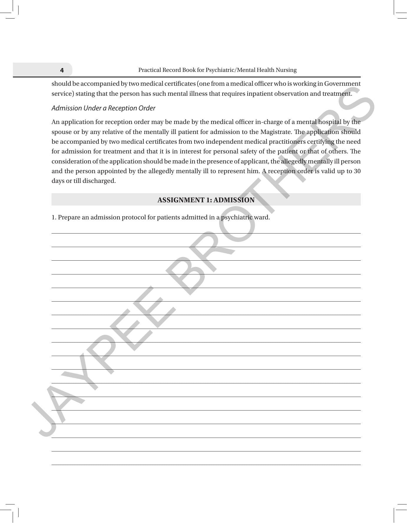 PRACTICAL RECORD BOOK FOR PSYCHIATRIC/MENTAL HEALTH NURSING 3
