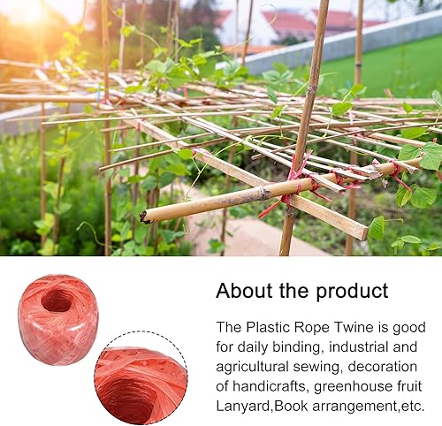 Miniatura 3 de Cuerda de nailon de poliéster para embalaje incluido en el hogar, bricolaje, 328.1 ft328 pies1 rollo de plástico, rojo
