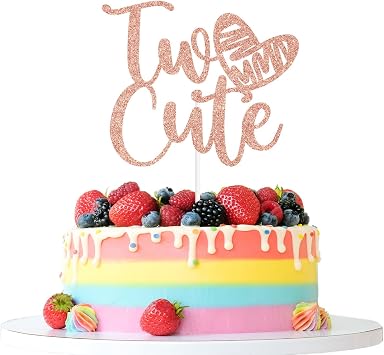Two Cute Cake Topper, Two Sweet, Miss Two Cute, Its My 2nd Birthday, Happy 2nd Birthday Party Decorations for Girls