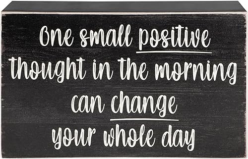 Miniatura 3 de Esur Letreros de caja negra inspiradores positivos para escritorio de oficina en casa, todo es figurable+un pensamiento positivo
