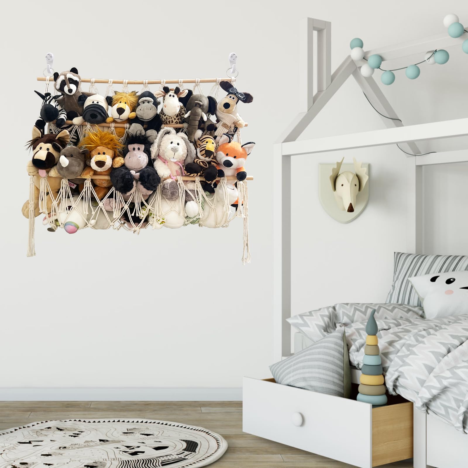 Hamac Coin Pour Peluches Lilly's Love - Rangement Malin Et Déco Fun Pour Chambre D'enfant
