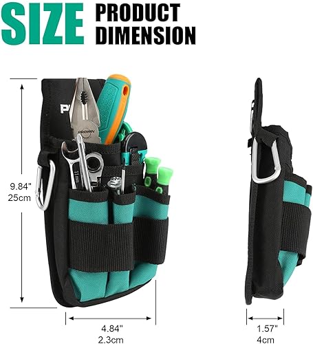 Miniatura 9 de Prowin Organizador de herramientas multibolsillo de 16 pulgadas con parte inferior impermeable de plástico, plegable, resistente, bolsa de