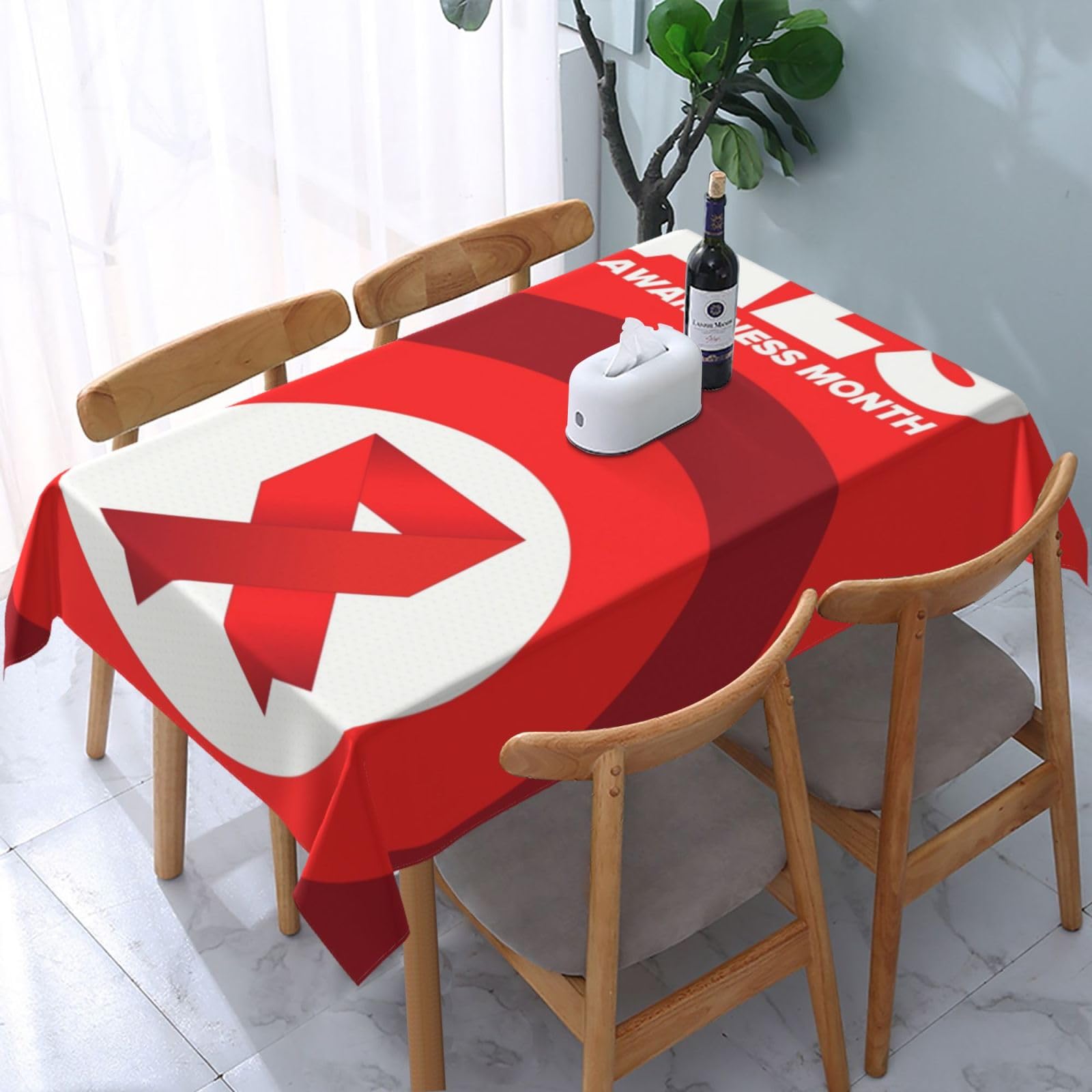 JunHeArt Als Awareness Month Tablecloth Rectangle Table Cover Washable Table Cloths Decor For Kitchen 54" X 72"