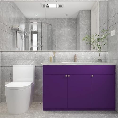 Miniatura 5 de Soild - Papel tapiz de color morado oscuro, 23.7 x 196 pulgadas, papel de contacto autoadhesivo, impermeable, papel de pared para revestimiento de