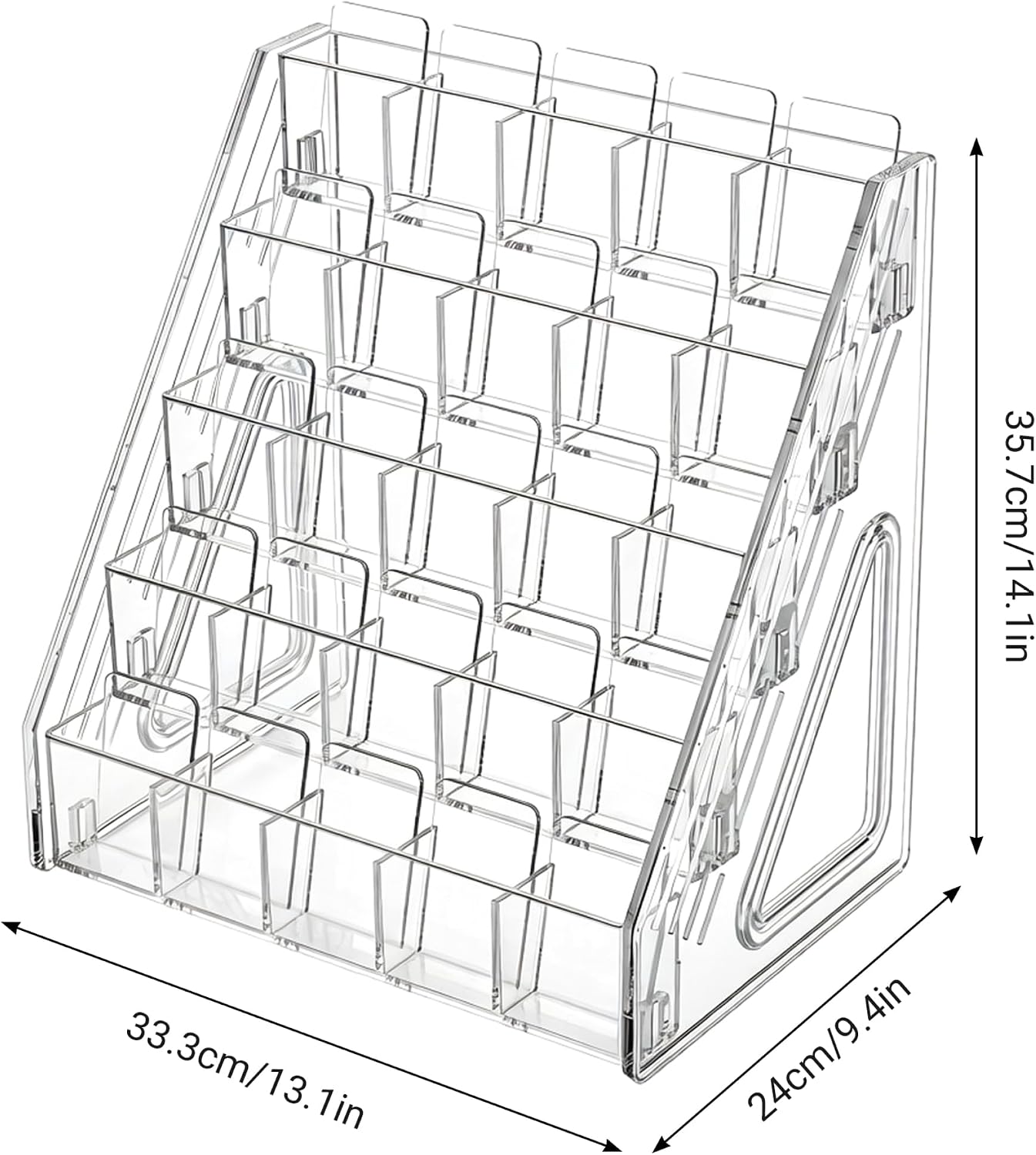 Trading Card Display Stand, 5-tier Clear Plastic Graded Card Display, Vertical Graded Shelf For Sports, Baseball, Basketball & Gaming Cards.