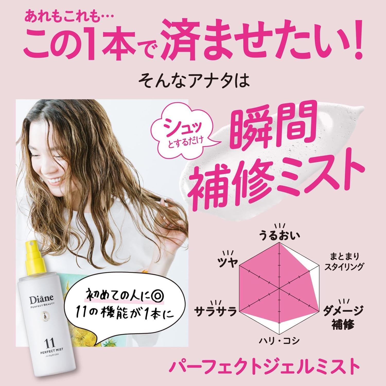 Diane(ダイアン) モイストダイアン パーフェクトビューティー ヘアミスト 100ml 洗い流さないヘアトリートメント 100ミリリットル (x 1)