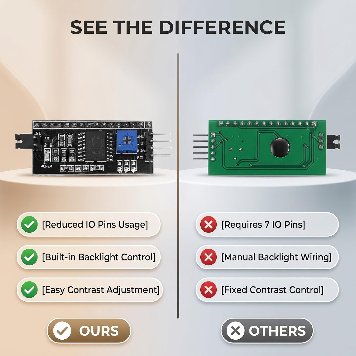 LCD1602 адаптерная плата с интерфейсом IIC I2C 5 В модуль преобразователя
