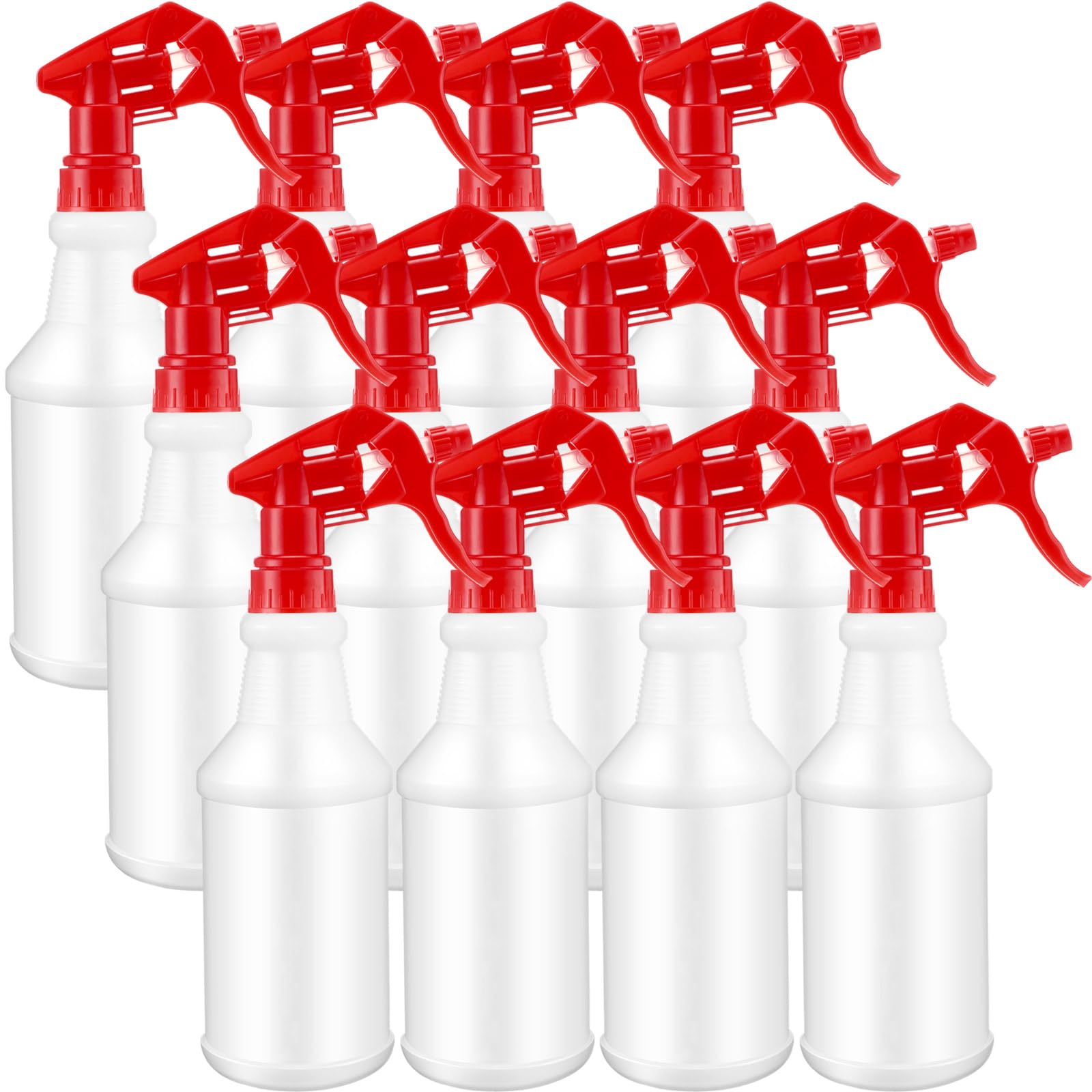 Eccliy 12 Pcs 16 Oz Plastic Spray Bottle, Adjustable Empty Reusable Sprayer for Cleaning, Planting, Water, Bathroom and Kitchen, BBQ, Commercial and Residential(Pure Red,Original)-image-13
