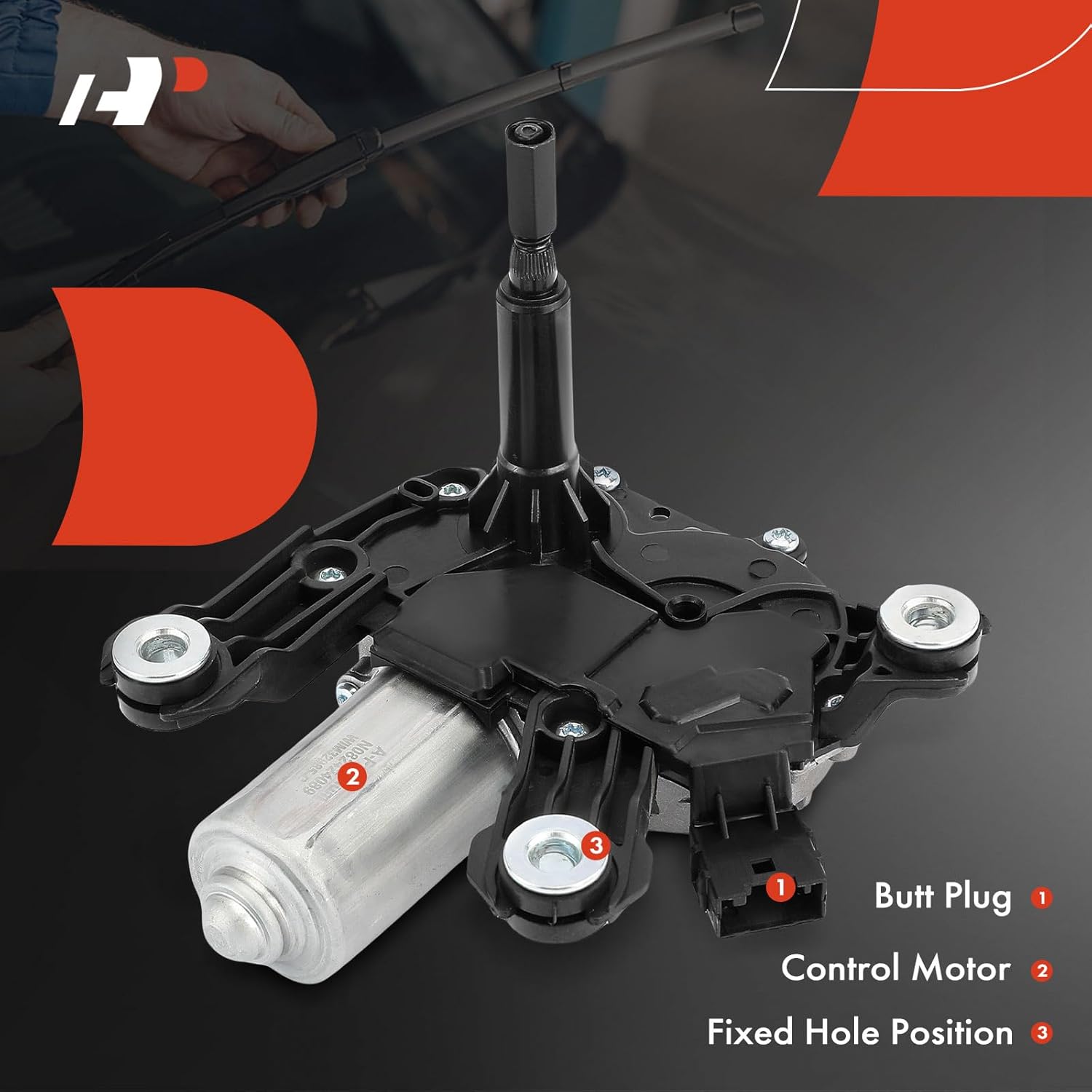 A-Premium Rear Windshield Wiper Motor Compatible with Mini Cooper 2014 2015 2016 2017 2018 2019, 5-Pin, Replace# W000060245