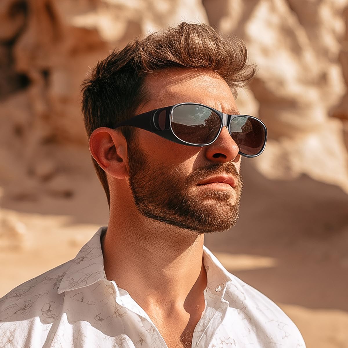 Fit Over Glasses Sunglasses Polarized Wrap Around Sunglasses for Men Women with UV400 Protection for Driving - Image 5