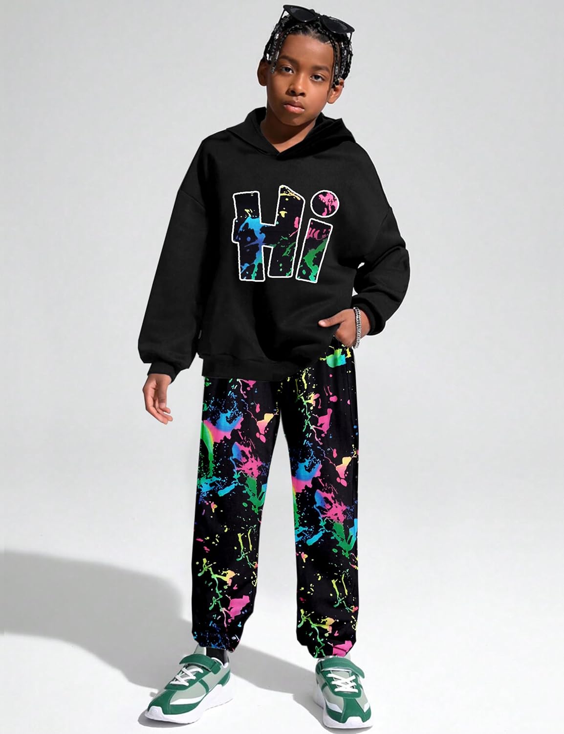 Boys Clothes Camo Boys Outfits Letter Printing Pullover Hoodie and Pants 2Pcs Winter Kids Clothes Boys for 7-14 Years - Image 2