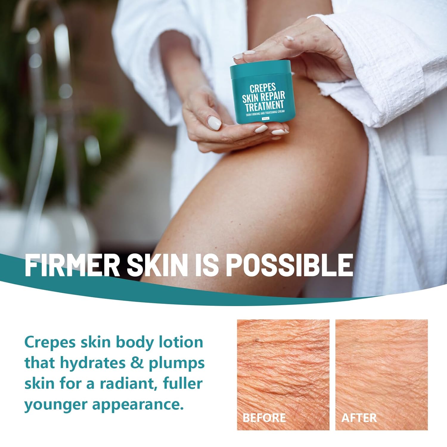 Crepes skin cream for aging skin ，Crepes Skin Repair Treatment, Firming Cream with Hyaluronic Acid & Shea Butter to Deeply Moisturize & Tighten Wrinkly Dry - Image 7