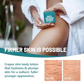Crepes skin cream for aging skin ,Crepes Skin Repair Treatment, Firming Cream with Hyaluronic Acid & Shea Butter to Deeply Moisturize & Tighten Wrinkly Dry