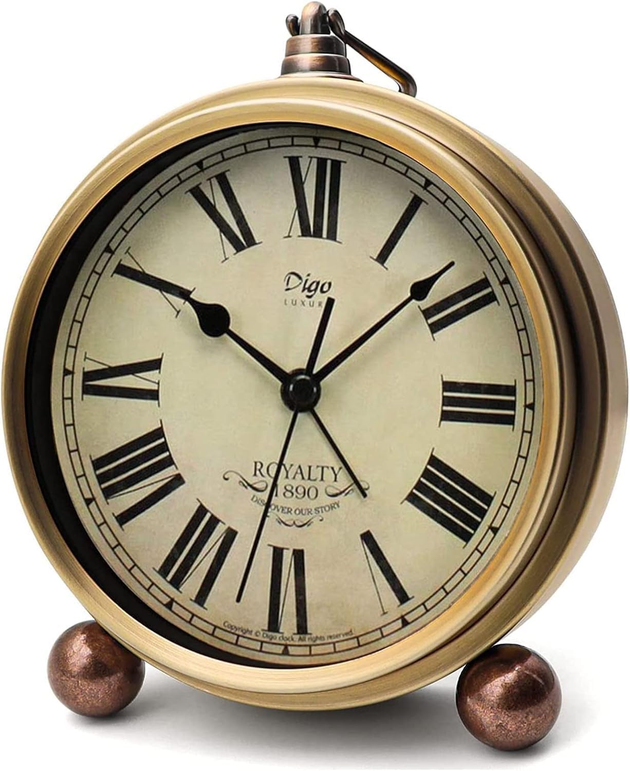 Reloj de mesa silencioso para mesita de noche de cristal limpio