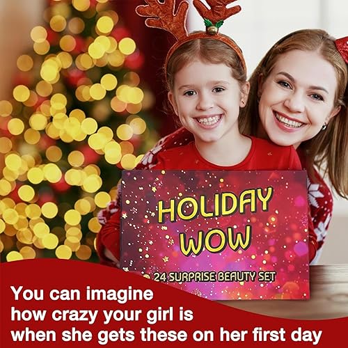 Miniatura 7 de Calendario de Adviento de maquillaje 2025 para adolescentes y niñas, calendario de cuenta regresiva de 24 días de Navidad, sorpresas en caja
