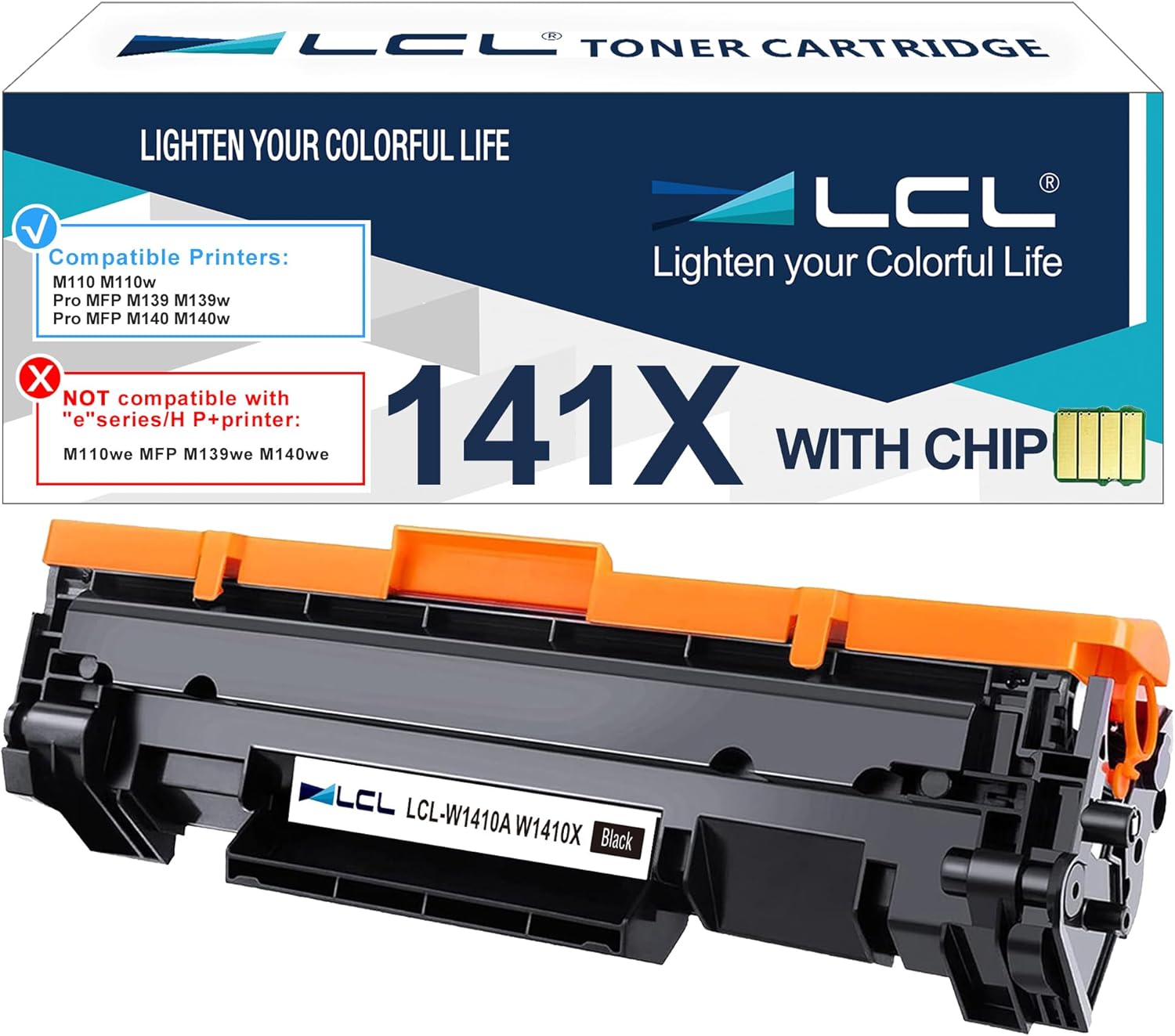 141X Black Toner Cartridge High Yield with Chip Replacement for HP 141X W1410X 141A W1410A Toner Cartridge for LaserJet M110 M110w MFP M139 M139w M140 M140w Printer (1-Pack )