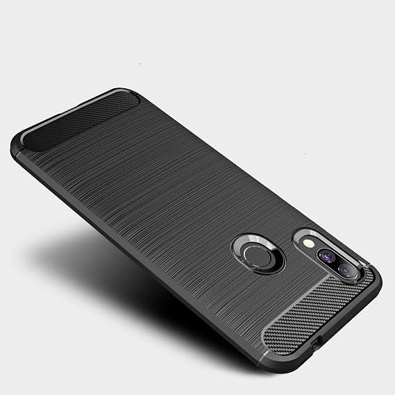 Microcase Xiaomi Redmi Y3 Brushed Carbon Fiber Silikon TPU Kılıf - Siyah