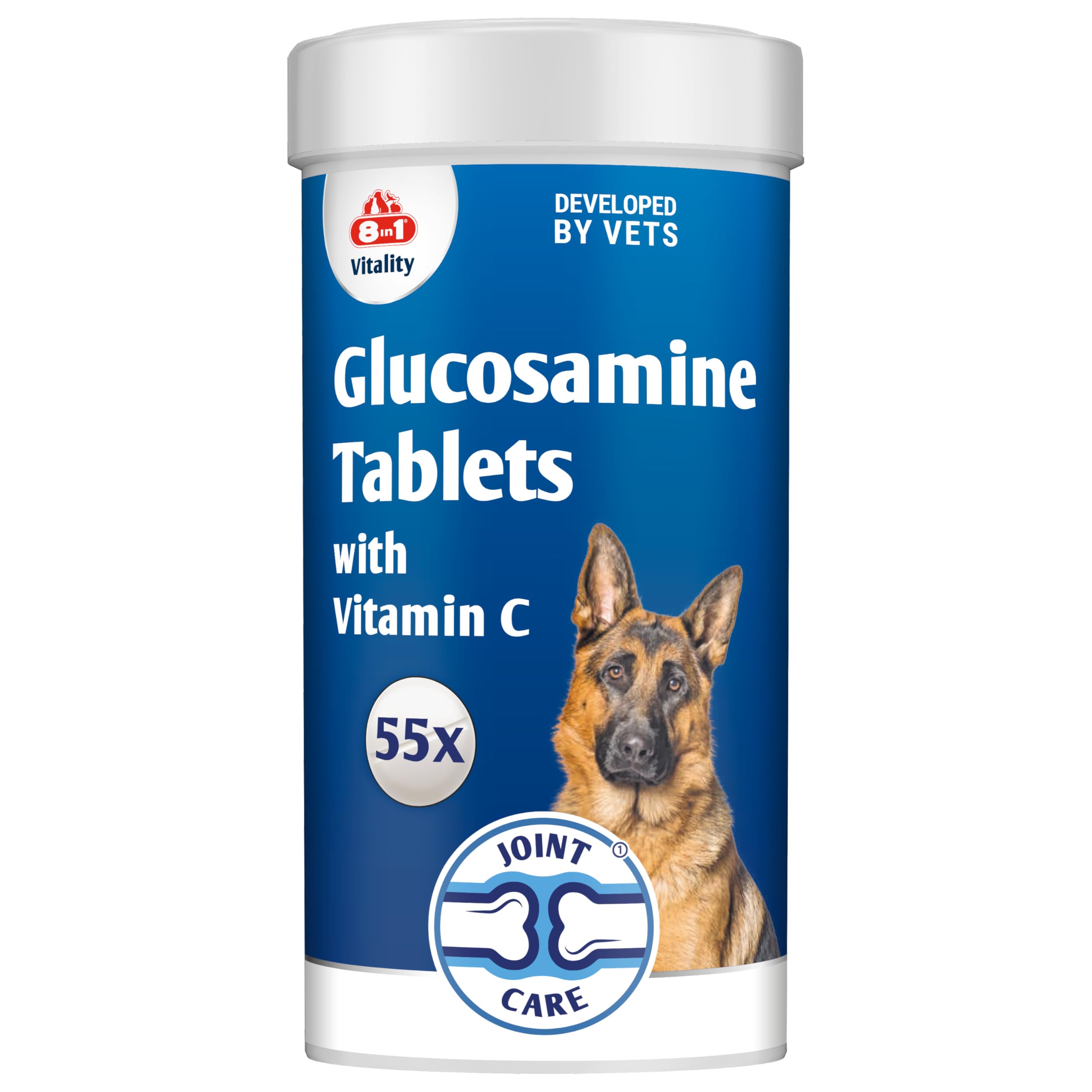 Glucosamine Dog Nutritional Supplement - Joint Care - 55 tablets - for stiff joints and healthy collagen growth
