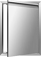 Vista 19 de Puertas de cocina para exteriores de 26 pulgadas de ancho x 24 pulgadas de alto con mango horizontal, puertas de acceso dobles para barbacoa, acero