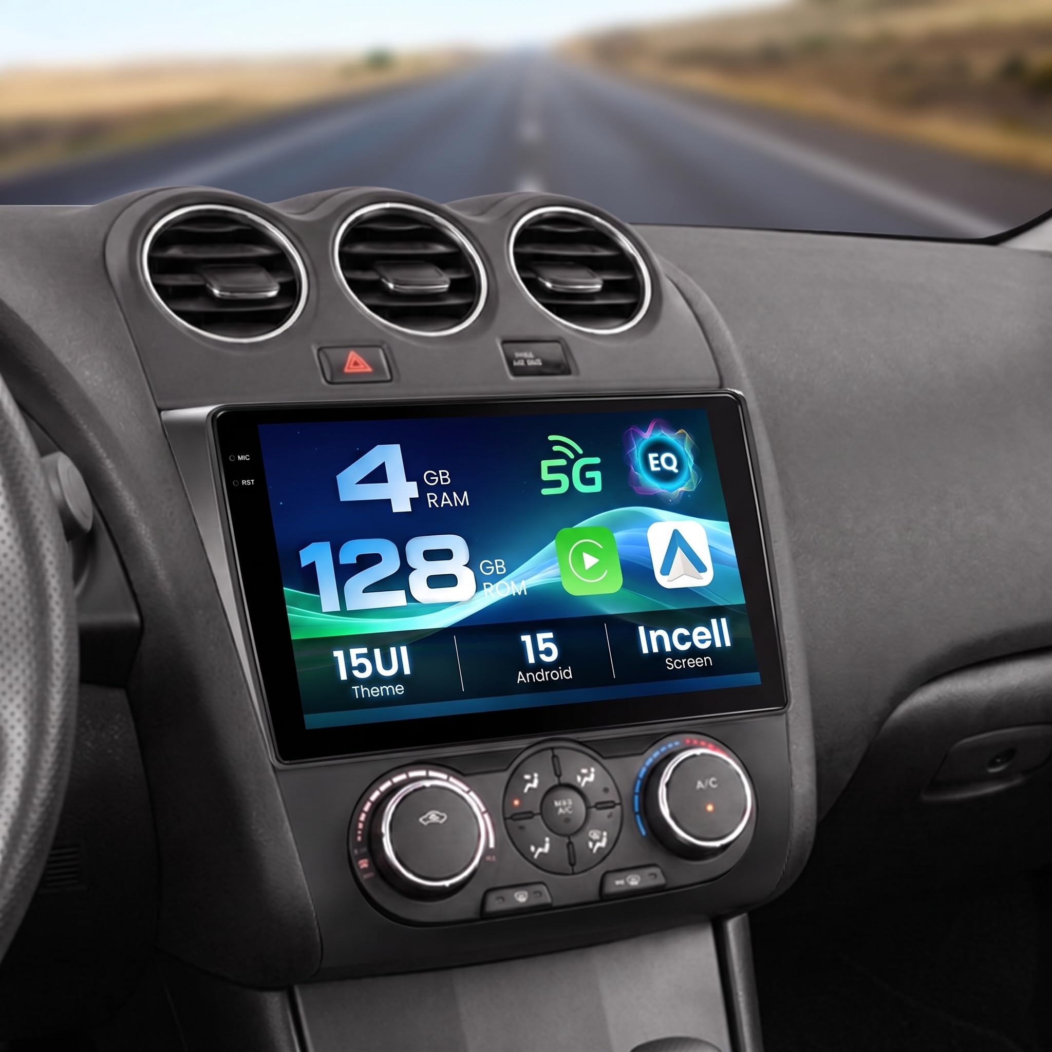 2+32G Android 13 Car Stereo Radio for Nissan Altima 2008-2012 (Manual A/C), 9'' HD Touch Screen with Wireless Apple CarPlay Android Auto, AHD Backup Camera, Mirror Link, GPS, WiFi, DSP-picture-32