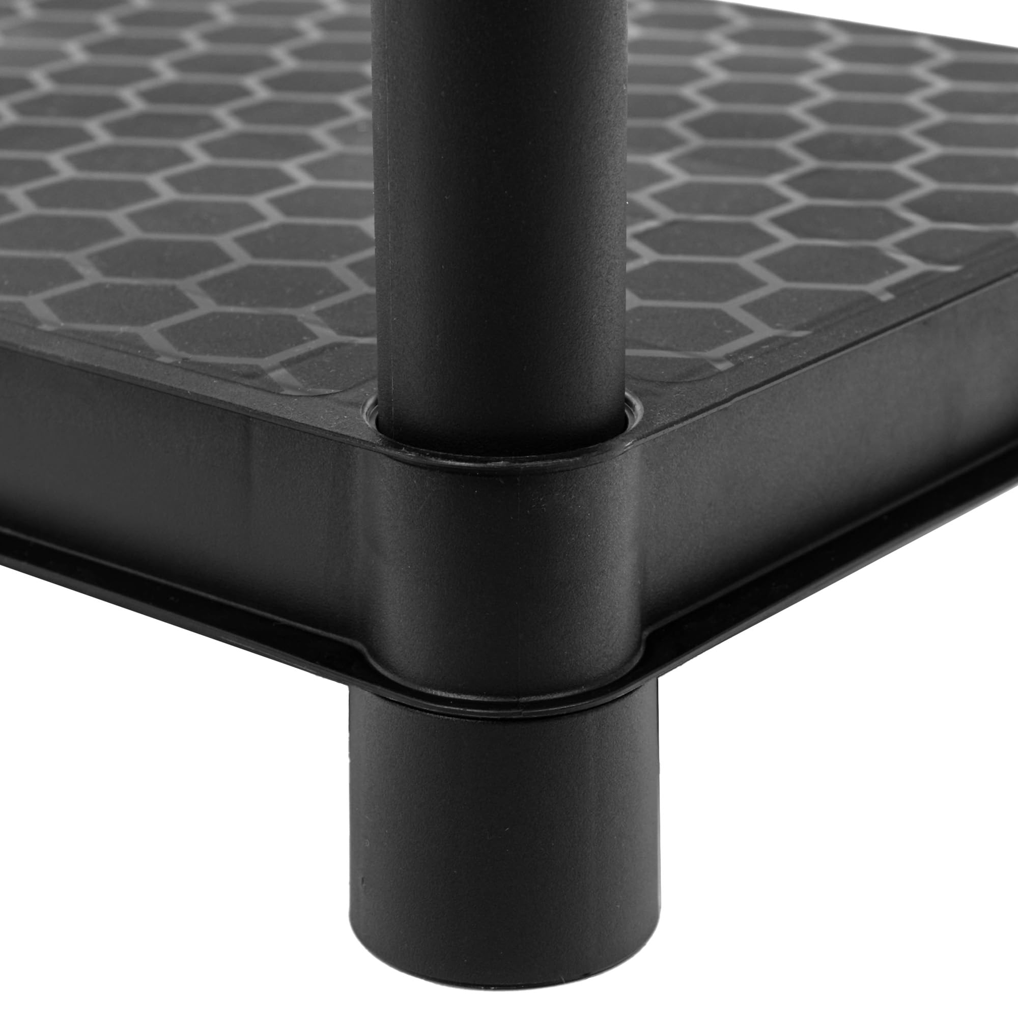 KADAX Estantería de plástico para cargas pesadas, 132 x 58 x 28 cm, estantería de plástico con 4 estantes, para taller, trastero, garaje