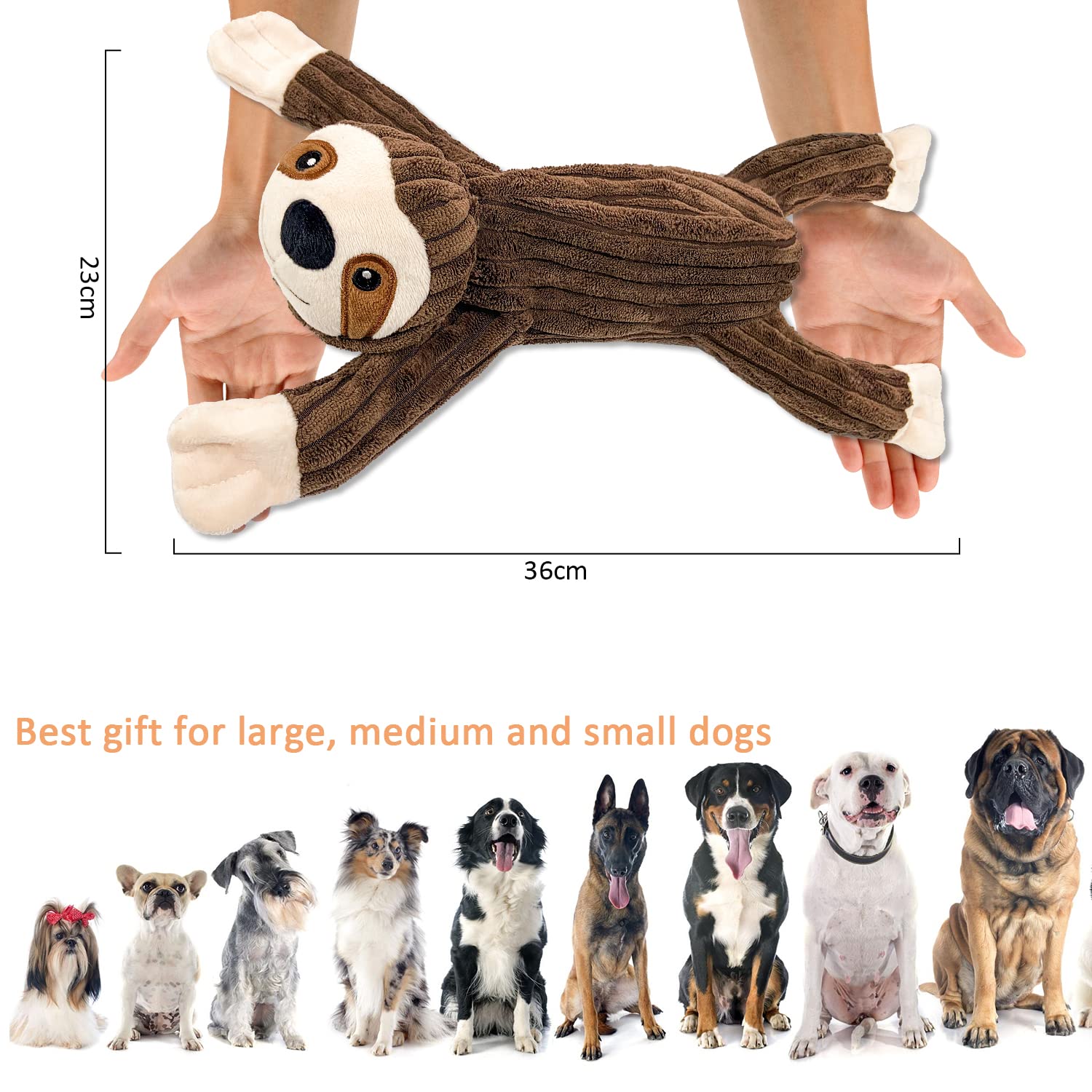YUREMEEY Hondenspeelgoed, Piepend speelgoed, Piepend hond interactief speelspeelgoed, Leuk hondenkauwspeelgoed, Zacht pluche hondenspeelgoed voor kleine middelgrote honden spelen en trainen, Eend